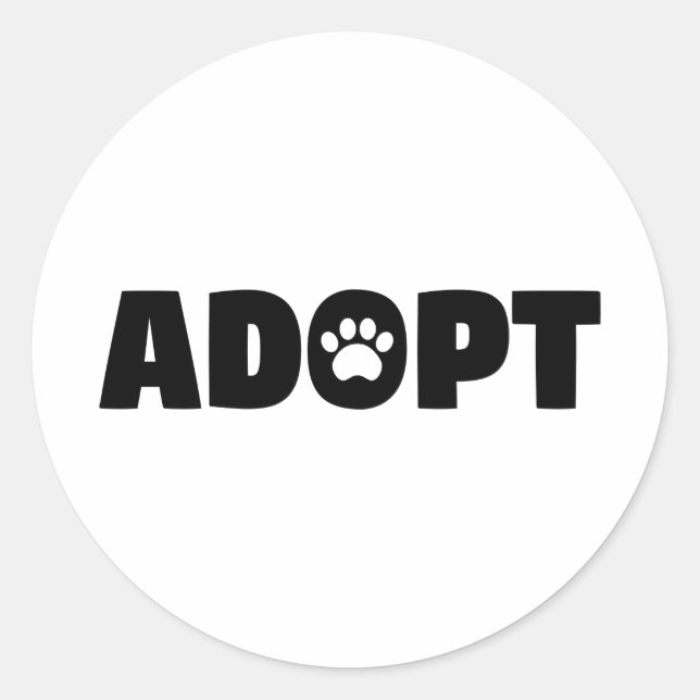Adopt Rescue Paw Print Sticker (Front)