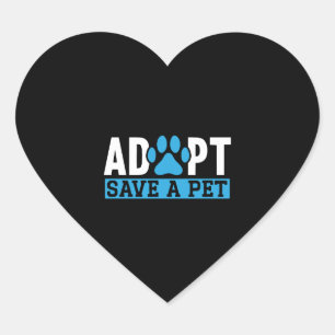 Adopt Save A Pet Animal Rights Animal Rescue  Heart Sticker