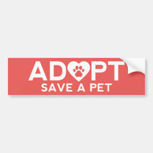 Adopt Save A Pet Bumper Sticker