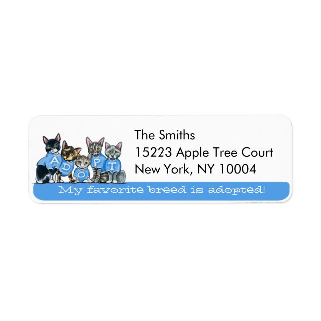 Adopt Shelter Cats Off-Leash Art™ Blue Tagline (Front)