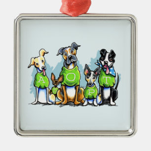 Adopt Shelter Dogs Green Tees Think Adoption Metal Tree Decoration