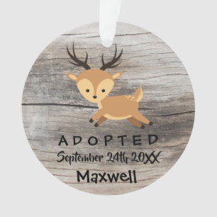 Adopted - Customised Deer Adoption Gift Ornament