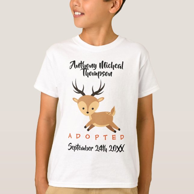 Adopted Deer Woodland Adoption - Custom Name Shirt (Front)