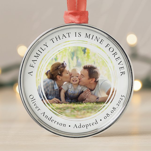 Adopted Photo Keepsake First Christmas Metal Tree Decoration (Creator Uploaded)