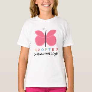 Adopted Pink Butterfly - Custom Date Shirt