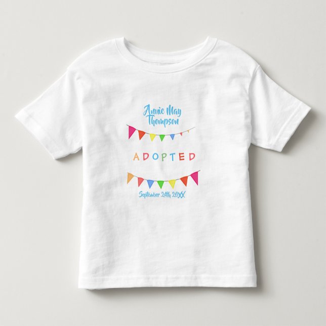 Adopted Rainbow Bunting Flags - Custom Name Shirt (Front)