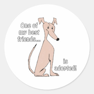 Adopted~Red Classic Round Sticker