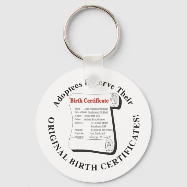 Adoptees Deserve OBCs Key Ring (Front)