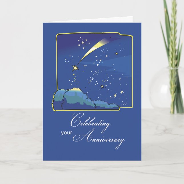 Adoption Anniversary with Stars and Night Sky Card (Front)