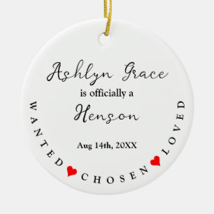 Adoption Announcement Gotcha Day New Parents Gift Ceramic Tree Decoration