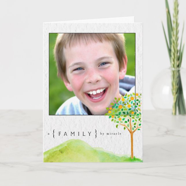 Adoption Announcement painted watercolor tree (Front)