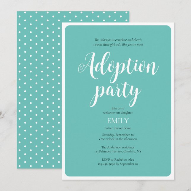 Adoption Announcement Party Invitation (Front/Back)