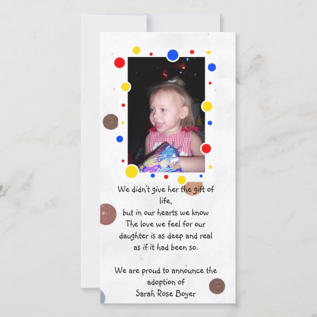 adoption announcement photocard (Front)
