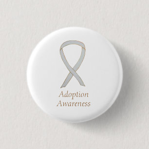 Adoption Awareness White Ribbon Custom Pin