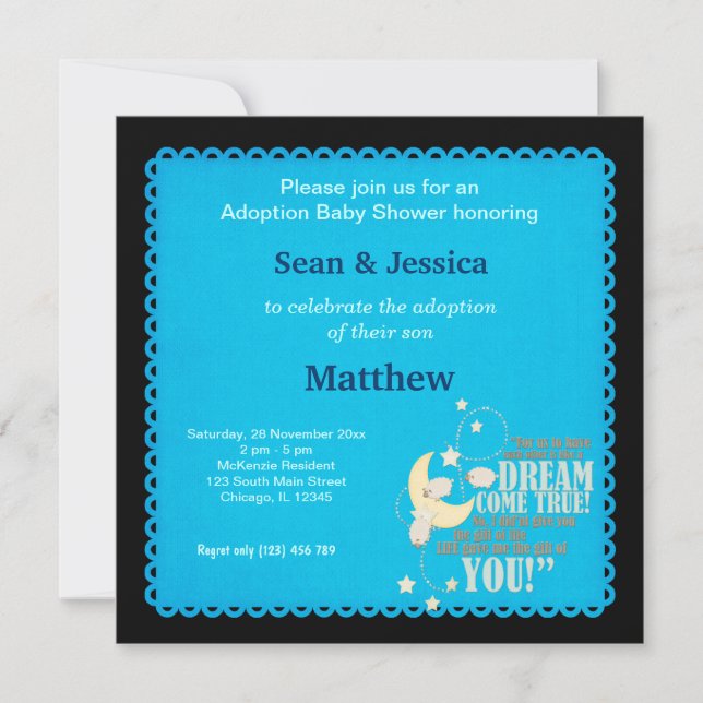Adoption Baby Shower Boy Invitation (Front)