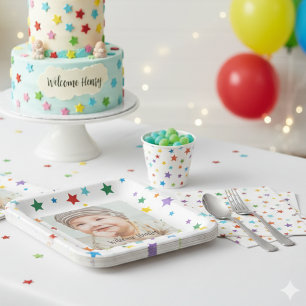 Adoption Baby Shower Photo Paper Plates