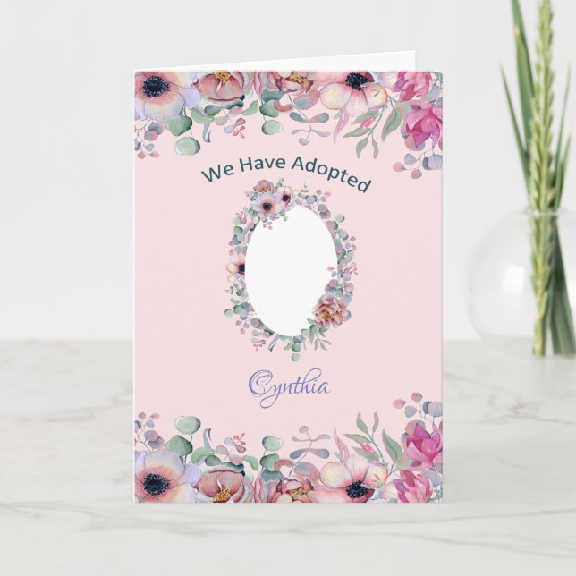 Adoption Card Add Your Photo New Daughter (Front)