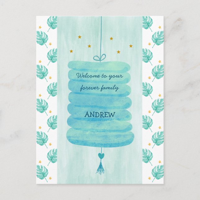 Adoption Card Blue - A Forever Family Lampion (Front)