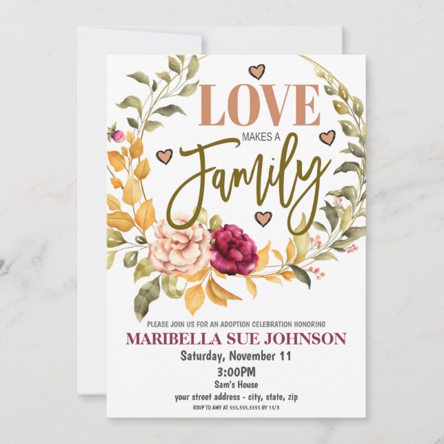 Adoption Celebration Invitation (Front)