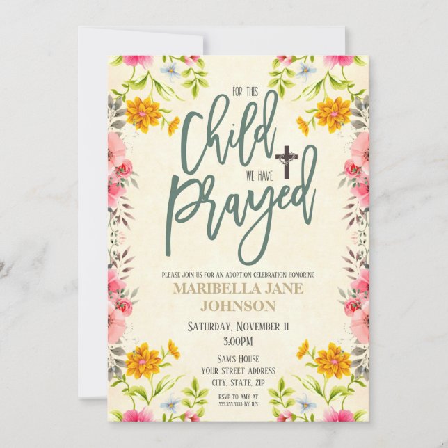 Adoption Celebration Invitation (Front)