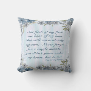 Adoption Creed Poem Blue Floral Cushion