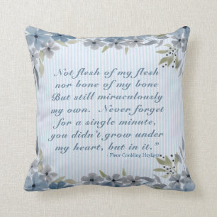 Adoption Creed Poem Blue Floral Cushion
