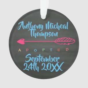 Adoption Design Custom Name Date Photo Ornament