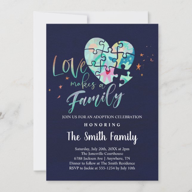 Adoption Foster Care Celebration / Shower Invitation (Front)