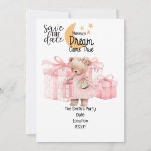 Adoption Foster Child  Girl pink theme party  Invitation