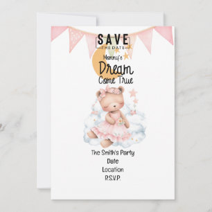 Adoption Foster Child  Girl pink theme party  Invitation