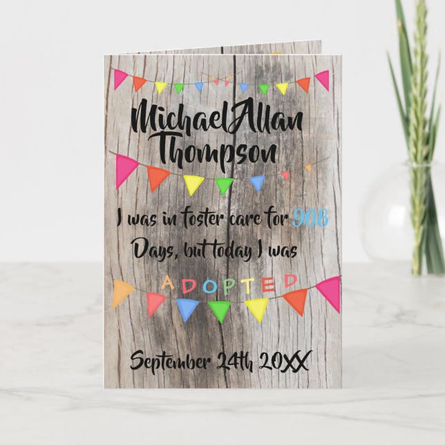 Adoption From Foster Care Announcment- Party Invitation (Front)