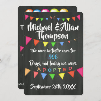 Adoption From Foster Care Announcment- Party Invitation