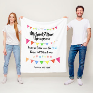 Adoption From Foster Care Custom Fleece Blanket