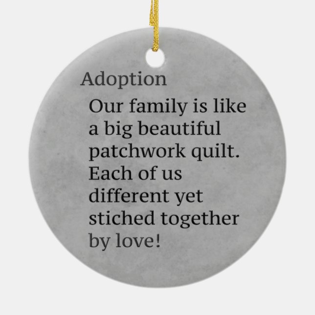Adoption is a Patchwork Ceramic Tree Decoration (Back)