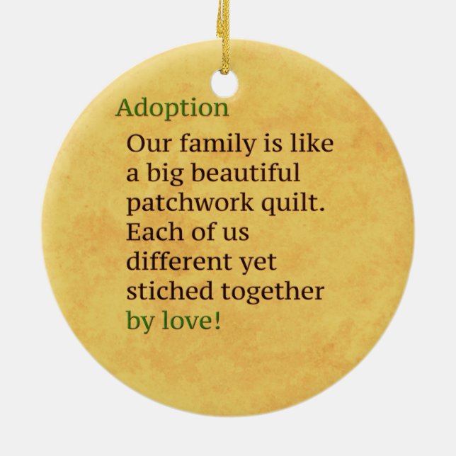 Adoption is a Patchwork Ceramic Tree Decoration (Back)