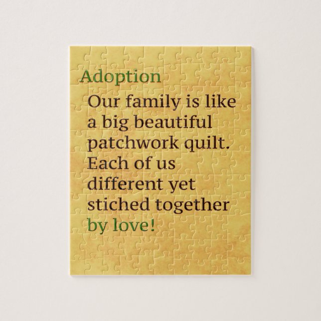 Adoption is a Patchwork Jigsaw Puzzle (Vertical)
