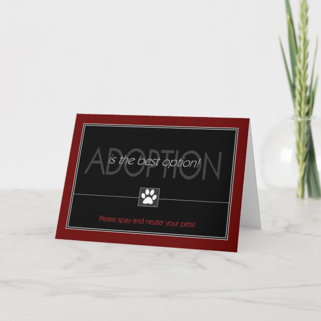 "Adoption is the Best Option" Card (Front)