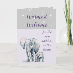 Adoption New Addition Cute Baby Elephant Card