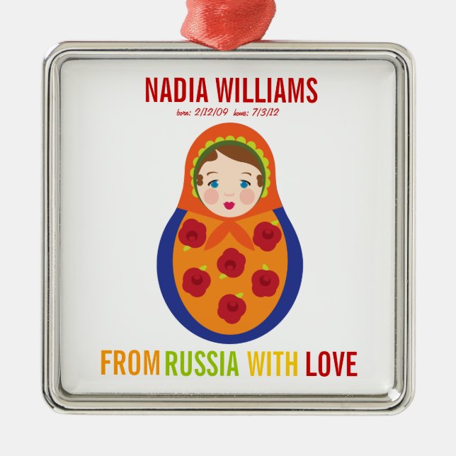 Adoption Ornament Russian Matryoshka Keepsake (Front)