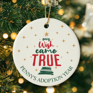 Adoption "Our Wish Came True" Christmas  Ceramic Tree Decoration