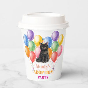 Adoption Party Gotcha day Black Cat Pet Paper Cups