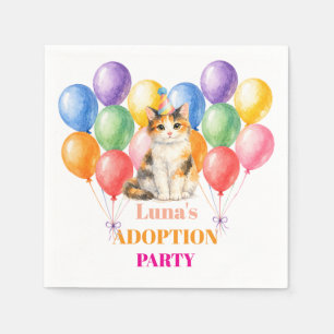 Adoption Party Gotcha day Calico Cat Pet Napkin