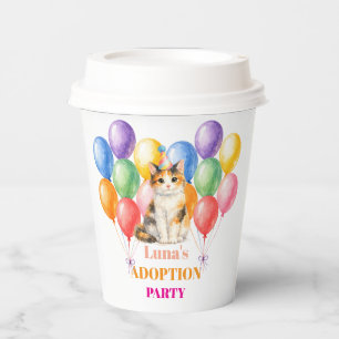 Adoption Party Gotcha day Calico Cat Pet Paper Cups