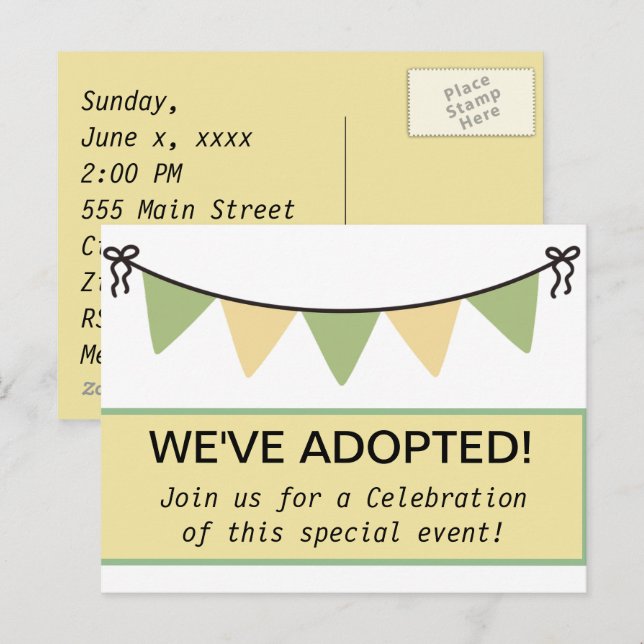ADOPTION party invitations (Front/Back)