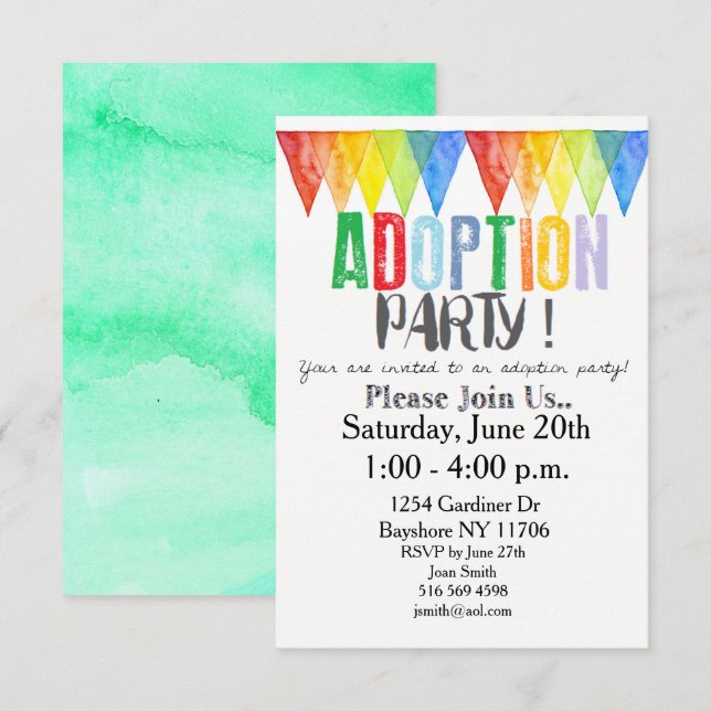Adoption Party Invites (Front/Back)
