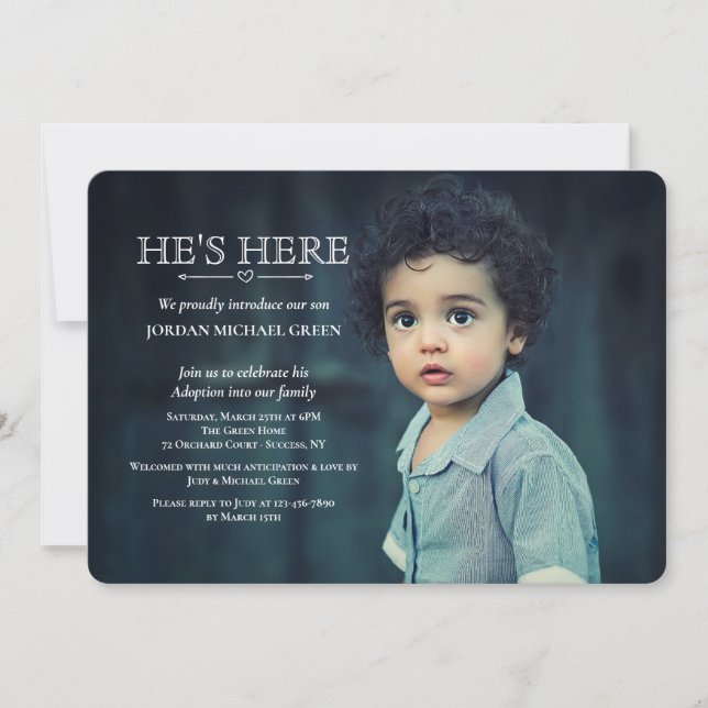 Adoption Party Photo Invitation (Front)