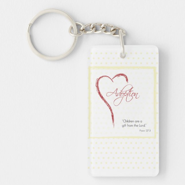 Adoption, Religious, Yellow Dots Key Ring (Front)