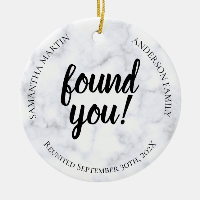 Adoption Reunion Ceramic Ornament (Front)