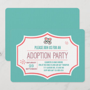 Adoption Shower Modern Pink & Blue Butterfly Invitation