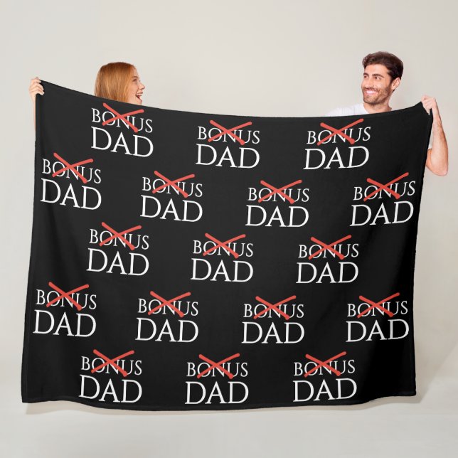 Adoption Stepdad BONUS DAD Father's Day  Fleece Blanket (In Situ)